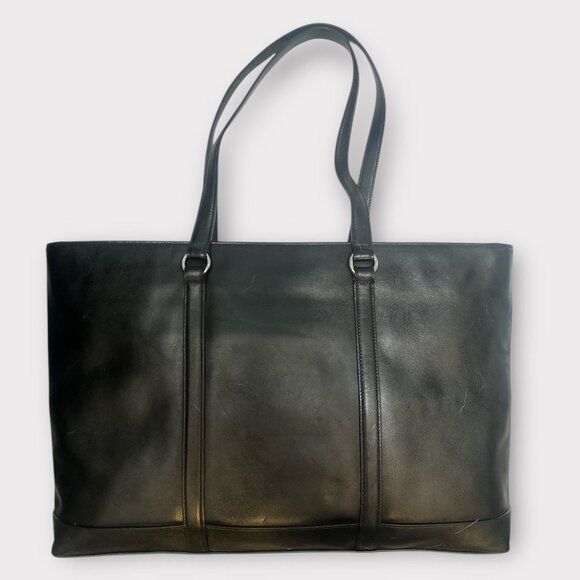 VTG Coach 5332 Series Business Tote Black Leather Nickel Computer Bag Y2K + Tag - Picture 4 of 10